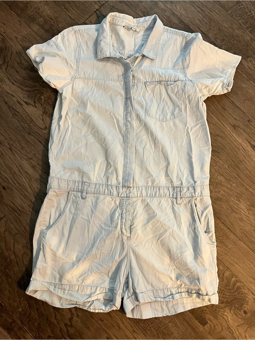 Calvin Klein Jeans White Wash Denim Romper